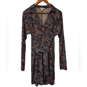 Bar III Wrap Tie Front Long Sleeve Dress